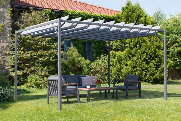 Antracit teraszos pergola Malaga 3x4m Garden Point