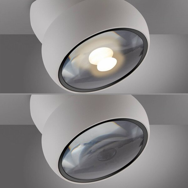 PURE Move LED mennyezeti spotlámpa, fehér, átmérő 12 cm, fém/üveg, dimmelhető, Fehér / opál, Nappali / Étkező, fém, Modern