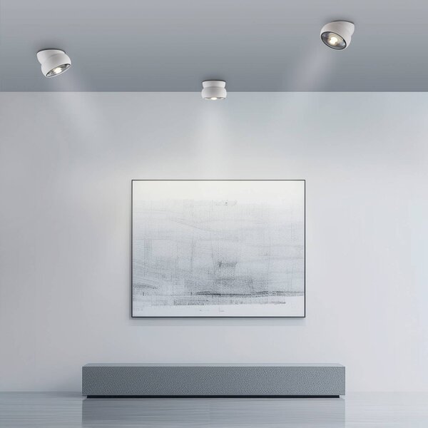 PURE Move LED mennyezeti spotlámpa, fehér, átmérő 12 cm, fém/üveg, dimmelhető, Fehér / opál, Nappali / Étkező, fém, Modern