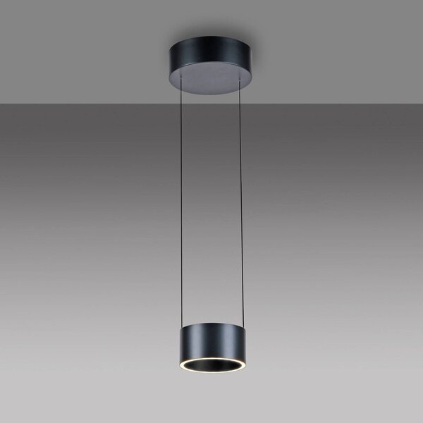 PURE Clipse LED függő lámpa, szürke, Ø 20 cm, CCT-fényerőszabályozó, 2 izzós, dimmelhető, Alu / szürke / cink, Nappali / Étkező, fém, Modern