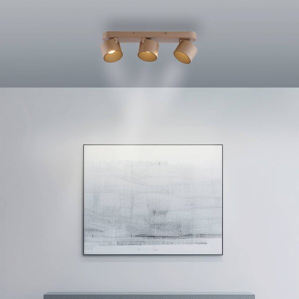PURE Cup LED mennyezeti spotlámpa, bronz színű, 56 cm, fém, 3 izzós, dimmelhető, Bronz / antik sárgaréz, Nappali / Étkező, fém, Modern