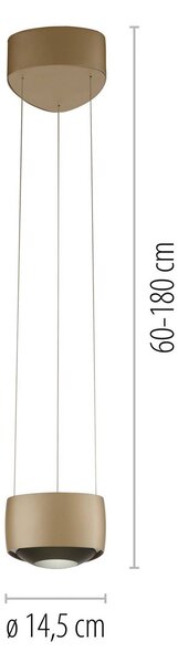 Paul Neuhaus LED függő világítás Q-Stretto, bronz, 14,5 cm, dimmelhető, Bronz / antik sárgaréz, Nappali / Étkező, fém, Modern