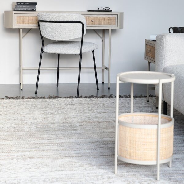 White Label Bézs fa fésülködőasztal rattan töltettel WLL AMAYA 120 x 40 cm