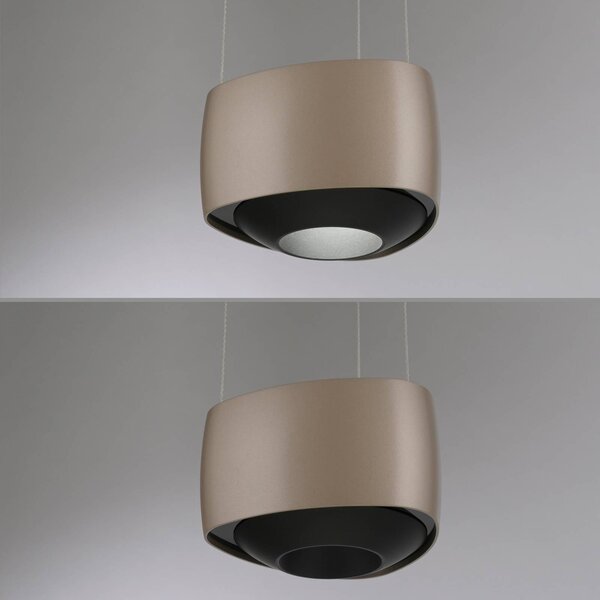 Paul Neuhaus LED függő világítás Q-Stretto, bronz, 14,5 cm, dimmelhető, Bronz / antik sárgaréz, Nappali / Étkező, fém, Modern