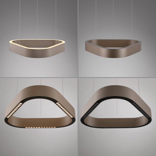Paul Neuhaus LED függő világítás Q-Stretto, bronz, 40,8 cm, dimmelhető, Bronz / antik sárgaréz, Nappali / Étkező, fém, Modern