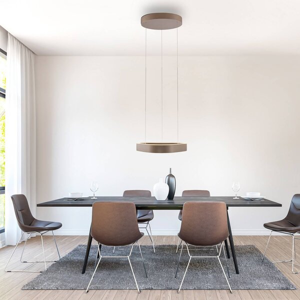 Paul Neuhaus LED függő világítás Q-Stretto, bronz, 40,8 cm, dimmelhető, Bronz / antik sárgaréz, Nappali / Étkező, fém, Modern