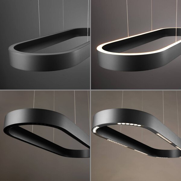 Paul Neuhaus LED lógó világítás Q-Stretto, fekete, 86,8 cm, dimmelhető, Fekete, Nappali / Étkező, fém, Modern