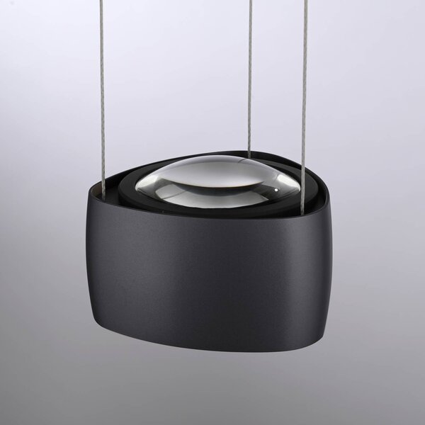 Paul Neuhaus LED függő világítás Q-Stretto, fekete, Ø 14,5 cm, dimmelhető, Fekete, Nappali / Étkező, fém, Modern