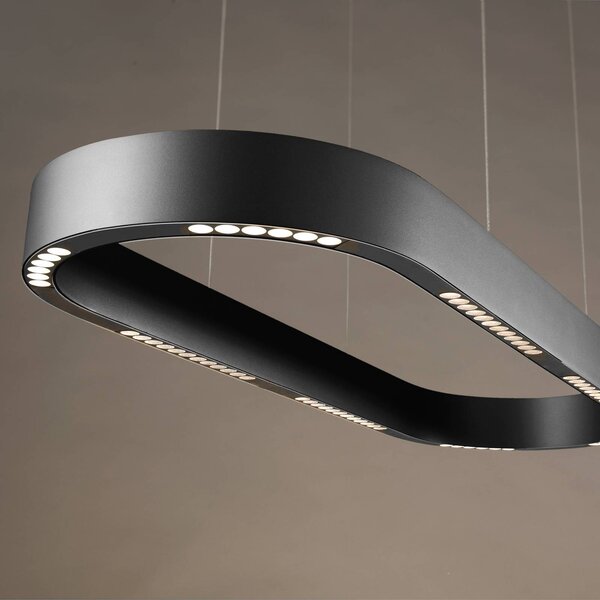 Paul Neuhaus LED lógó világítás Q-Stretto, fekete, 86,8 cm, dimmelhető, Fekete, Nappali / Étkező, fém, Modern
