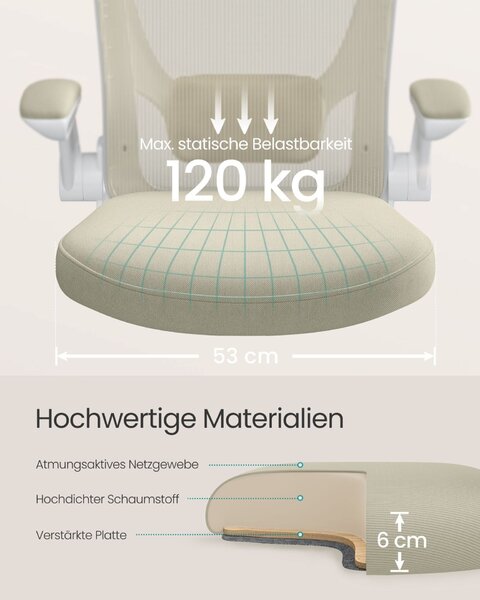 Ergonomikus irodai szék zabpehely-bézs színben