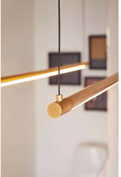 LOOM DESIGN LED függő világítás Straw 200, arany, alumínium, dimmelhető, Sárgaréz / arany, Nappali / Étkező, Alumínium, Modern