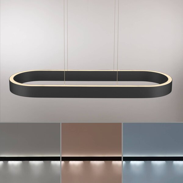 Paul Neuhaus LED lógó világítás Q-Stretto, fekete, 86,8 cm, dimmelhető, Fekete, Nappali / Étkező, fém, Modern