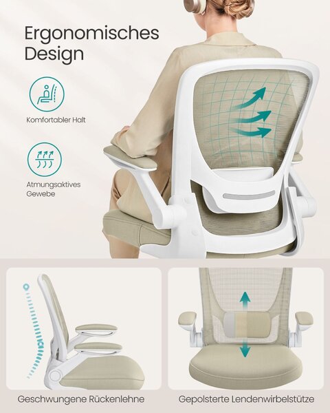 Ergonomikus irodai szék zabpehely-bézs színben