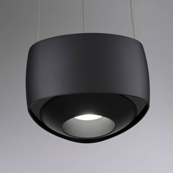 Paul Neuhaus LED függő világítás Q-Stretto, fekete, Ø 14,5 cm, dimmelhető, Fekete, Nappali / Étkező, fém, Modern