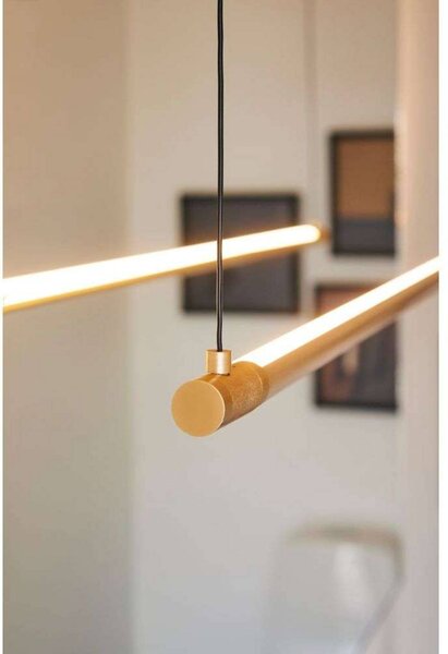 LOOM DESIGN LED függő világítás Straw 200, arany, alumínium, dimmelhető, Sárgaréz / arany, Nappali / Étkező, Alumínium, Modern