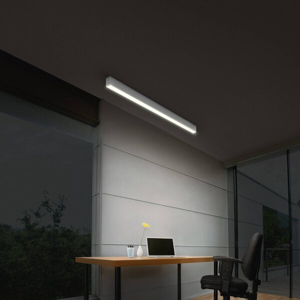 OSRAM LED mennyezeti lámpa Office line Cuboid fehér 4000 K dimmelhető, dimmelhető, Fehér / opál, Dolgozószoba / Iroda, Alumínium, Modern