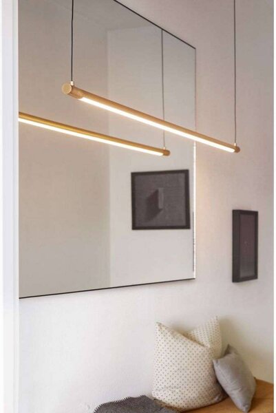 LOOM DESIGN LED függő világítás Straw 200, arany, alumínium, dimmelhető, Sárgaréz / arany, Nappali / Étkező, Alumínium, Modern