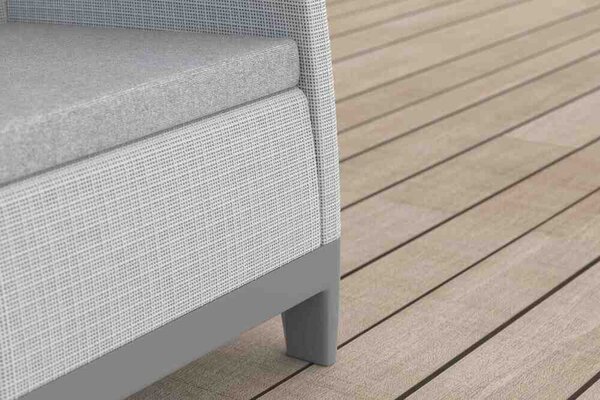 Keter SCANDI FORMA 3 személyes kerti bútor szett – 5 fős, sofa + 2 fotel + tárolós asztal, Ash grey / Storm grey