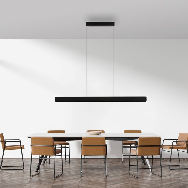 Paul Neuhaus LED lógó világítás Q-Stretto, fekete, 120 cm, dimmelhető, Fekete, Nappali / Étkező, fém, Modern