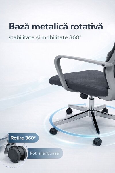 Ergonomikus, állítható irodai és gamer szék, szürke, 2D fejtámla, szinkronmechanizmus, hálós háttámla a fokozott kényelemért
