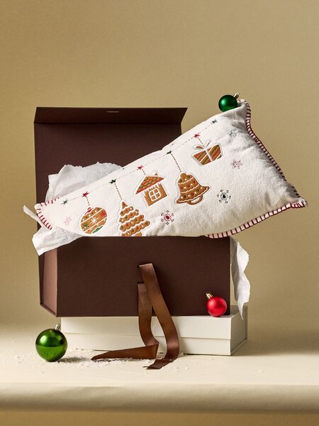 Sinsay - Karácsonyi mintás párna - krémszínű