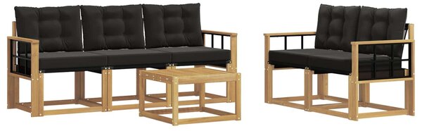 VidaXL Kültéri kanapé szett párnával 6 pcs Fehér és Fekete