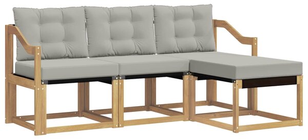 VidaXL Kültéri kanapé szett párnával 4 pcs Fehér és Világosszürke