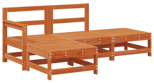 VidaXL Kerti lounge szett 4 pcs Viaszbarna Tömör Fenyőfa