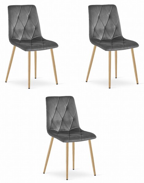 Valora TYRA szék, sötétszürke bársonyfa lábak x3