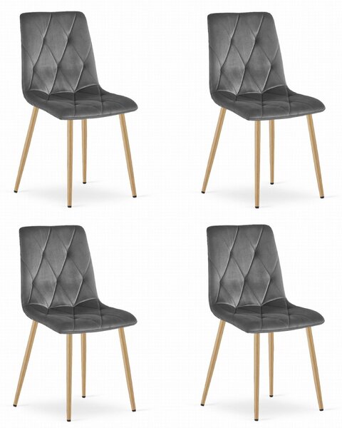 Valora TYRA szék, sötétszürke bársonyfa lábak x4