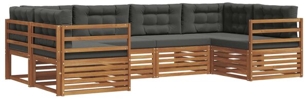 VidaXL Kültéri kanapé szett párnával 6 pcs Természetes és antracit