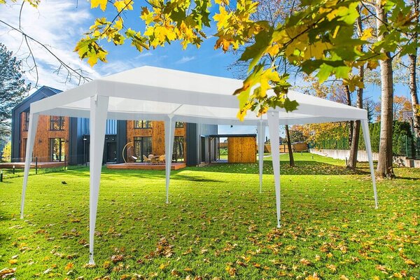 Kerti sátor, 600x300 cm, vízálló UV-állósággal, fehér