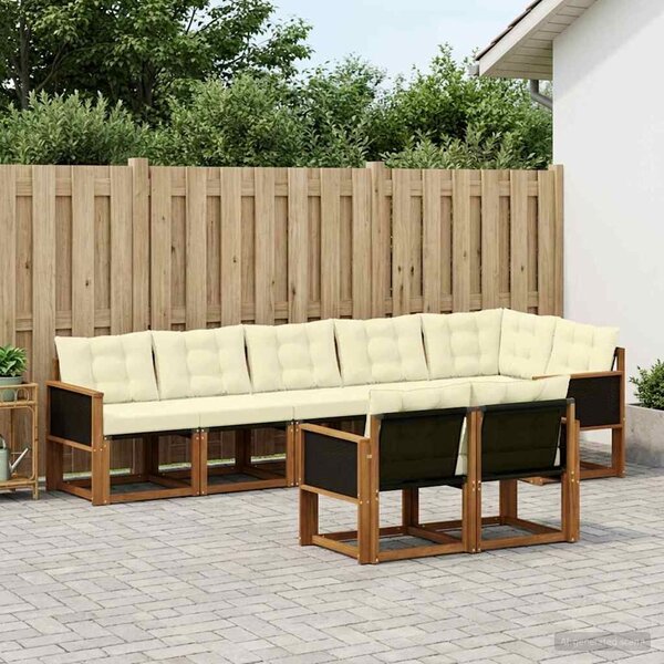 VidaXL Kültéri kanapé szett párnával 8 pcs Természetes és krémszínű