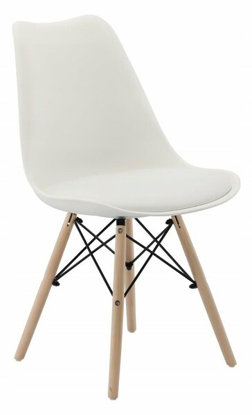 4 db konyhaszék szett, modern skandináv design, habszivacs ülés, fehér