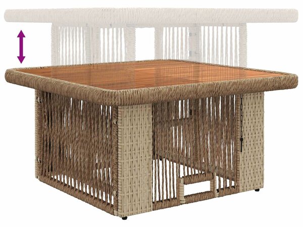 VidaXL Kert étkező szett párnával 3 pcs Beige és krém polirattan