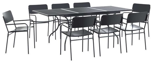 VidaXL Kert étkező szett 9 pcs Antracitszürke Acél
