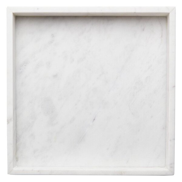 MARBLE márvány tálca, fehér 30 x 30cm
