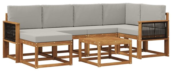 VidaXL Kültéri kanapé szett 7 pcs Természetes és Világosszürke