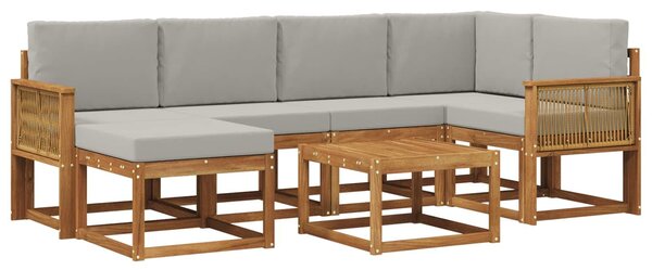 VidaXL Kültéri kanapé szett 7 pcs Természetes és Világosszürke