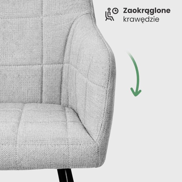 AKORD LUXANO Kárpitozott Szék Lumos Világosszürke Fekete Lábakkal