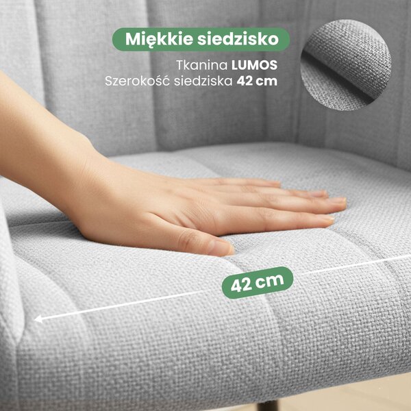 AKORD LUXANO Kárpitozott Szék Lumos Világosszürke Fekete Lábakkal