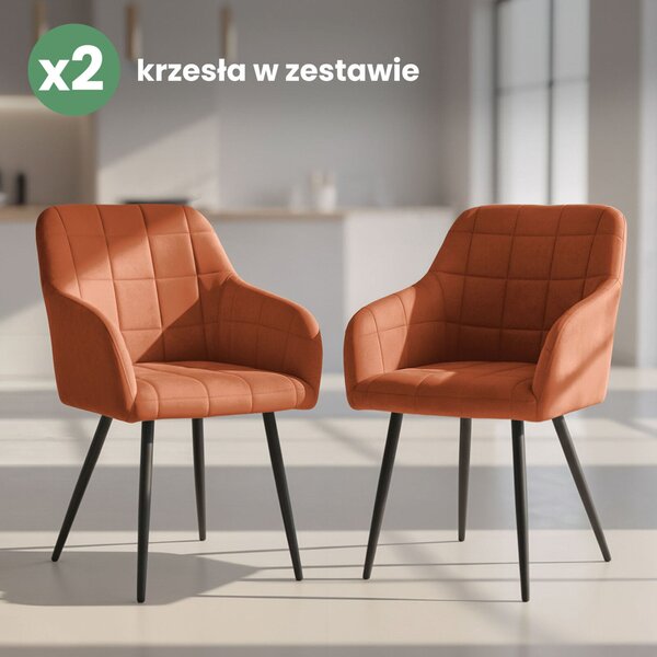 AKORD LUXANO Kárpitozott Szék Welúr Réz Fekete Lábakkal 2 db