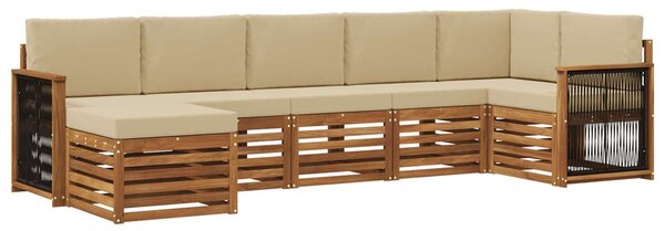 VidaXL Szegmentált kanapé szett párnával 6 pcs Természetes