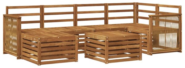 VidaXL Szegmentált kanapé szett 6 pcs Természetes Tömör Akácfa
