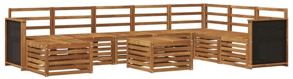 VidaXL Kültéri kanapé szett 7 pcs Természetes Tömör Akácfa