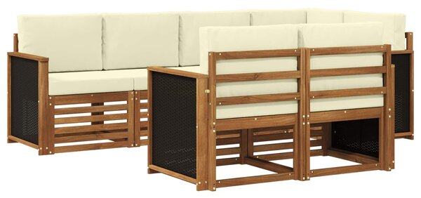 VidaXL Szegmentált kanapé szett 6 pcs Természetes és krémszínű