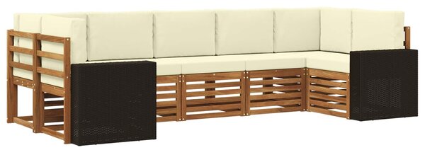 VidaXL Szegmentált kanapé szett 7 pcs Természetes és krémszínű