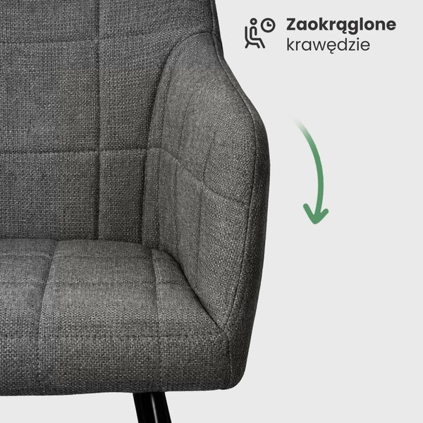 AKORD LUXANO kárpitozott szék Lumos anyag sötét grafit fekete lábakkal