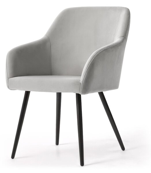 AKORD Furniture Factory ESTELLE kárpitozott szék welúr szürke fekete lábakkal 2 db