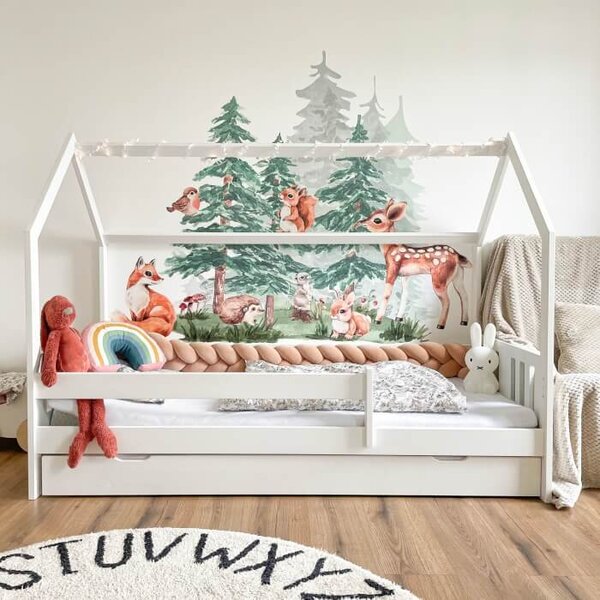 INSPIO - átragasztható textil matrica - Falmatrica - Forest erdei állatok
